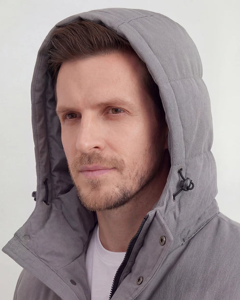 Grey Hooded Puffer Jacket Lightweight Insulated Men's S–2XL – Valedrian — view 5