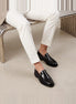 Leather Penny Loafers Men Black Cow Leather Rubber Sole - Valedrian