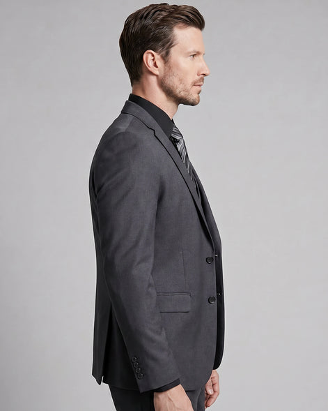 Men's 3 Piece Suit Jacket Waistcoat Trousers Notch Lapel Gray Navy - Valedrian — view 13