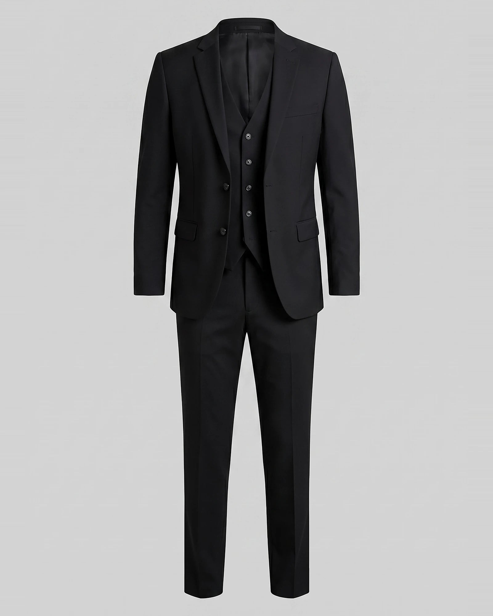Men's 3 Piece Suit Jacket Waistcoat Trousers Notch Lapel Gray Navy - Valedrian — view 16