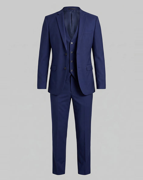 Men's 3 Piece Suit Jacket Waistcoat Trousers Notch Lapel Gray Navy - Valedrian — view 21
