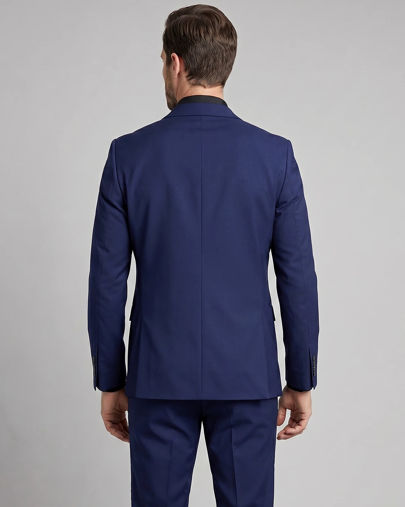 Men's 3 Piece Suit Jacket Waistcoat Trousers Notch Lapel Gray Navy - Valedrian — view 24