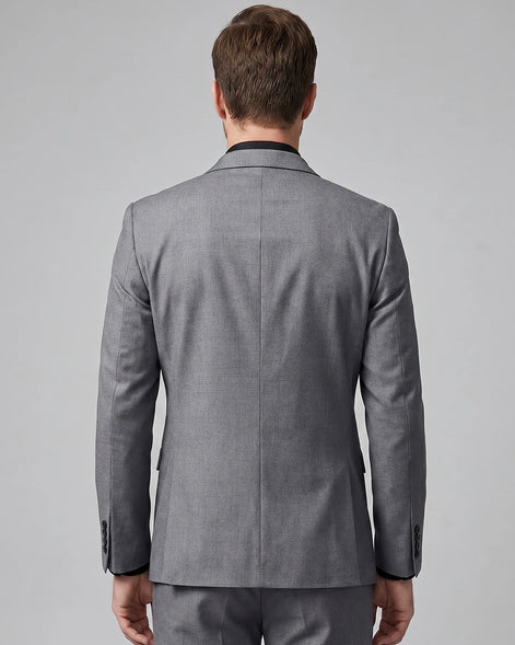 Men's 3 Piece Suit Jacket Waistcoat Trousers Notch Lapel Gray Navy - Valedrian — view 4