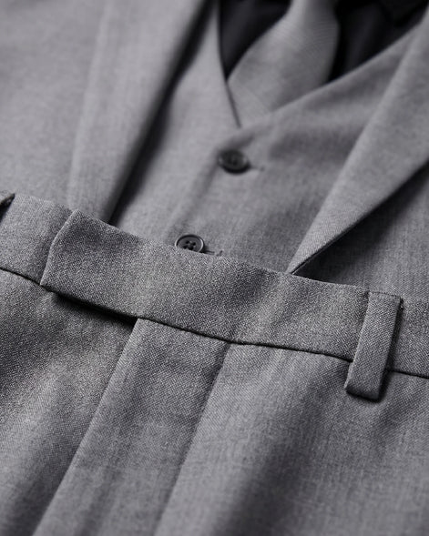 Men's 3 Piece Suit Jacket Waistcoat Trousers Notch Lapel Gray Navy - Valedrian — view 5