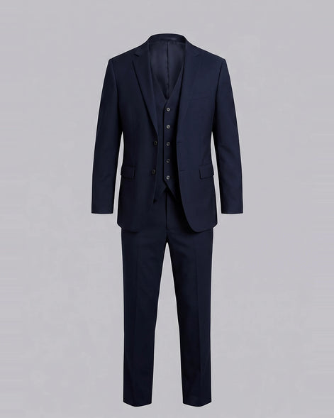 Men's 3 Piece Suit Jacket Waistcoat Trousers Notch Lapel Gray Navy - Valedrian — view 6