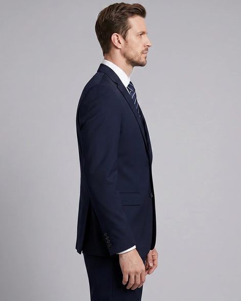 Men's 3 Piece Suit Jacket Waistcoat Trousers Notch Lapel Gray Navy - Valedrian — view 8