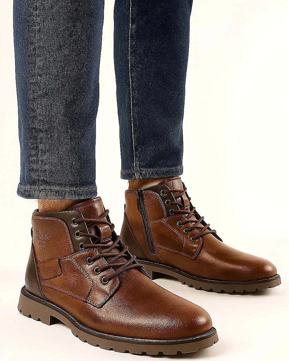 Men’s Ankle Boots | Side Zip | PU Leather Rugged Sole