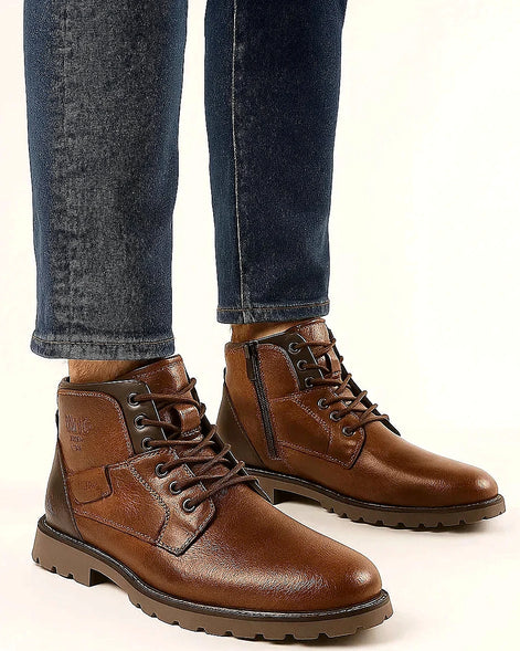 Men’s Ankle Boots | Side Zip | PU Leather Rugged Sole