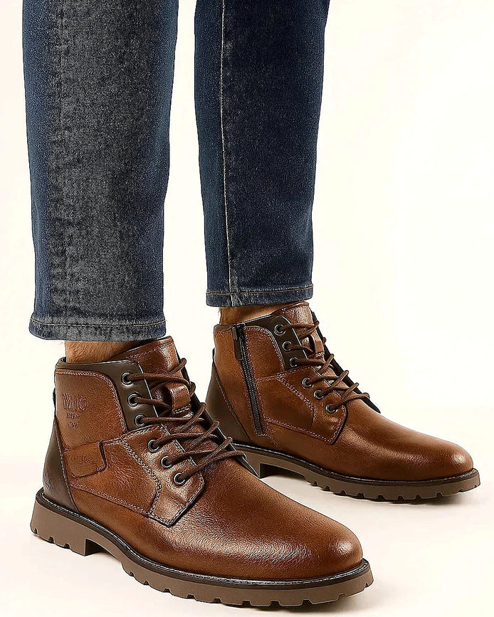 Men’s Ankle Boots | Side Zip | PU Leather Rugged Sole