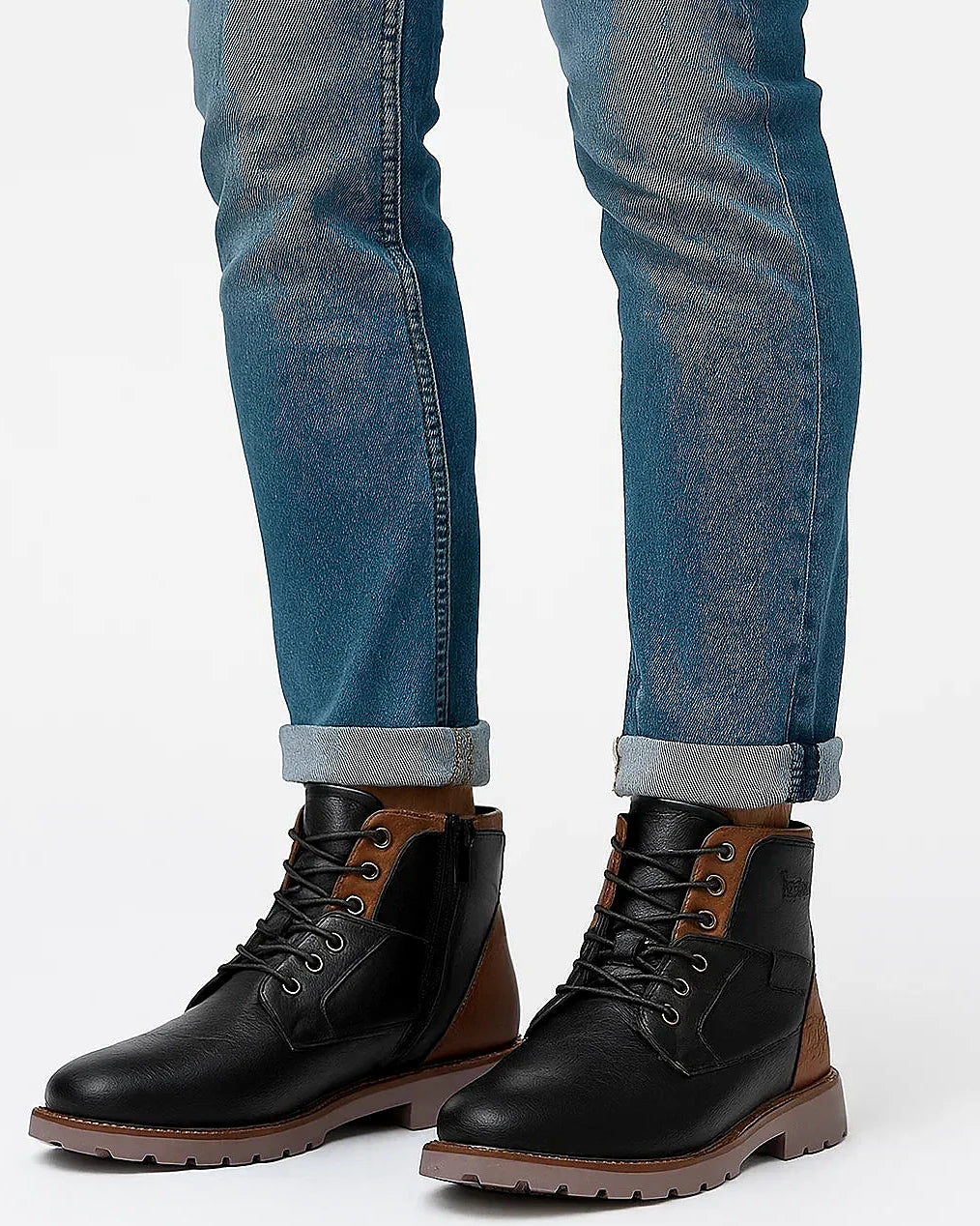 Men’s Ankle Boots | Side Zip | PU Leather Rugged Sole — view 4