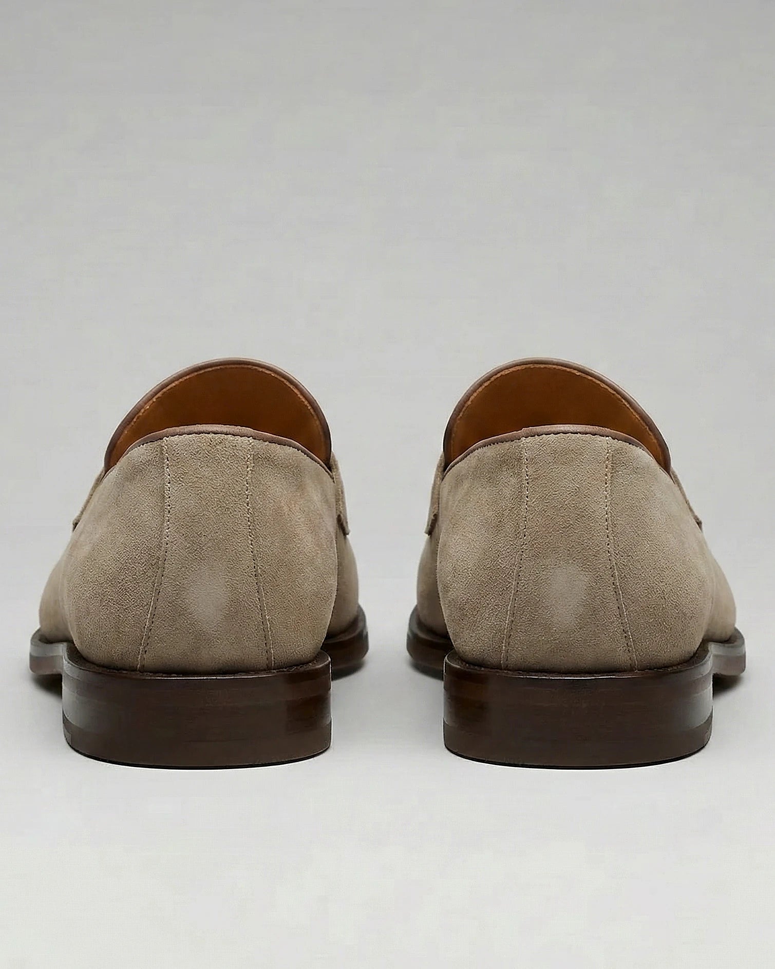 Men's Beige Suede Penny Loafers with Leather Trim – Valedrian — view 3