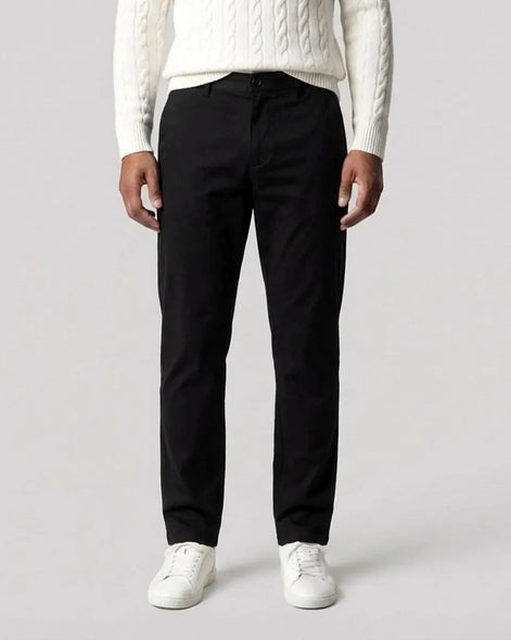 Men's Black Chino Trousers Regular Fit Straight Leg, Sizes XS–2XL – Valedrian — view 2