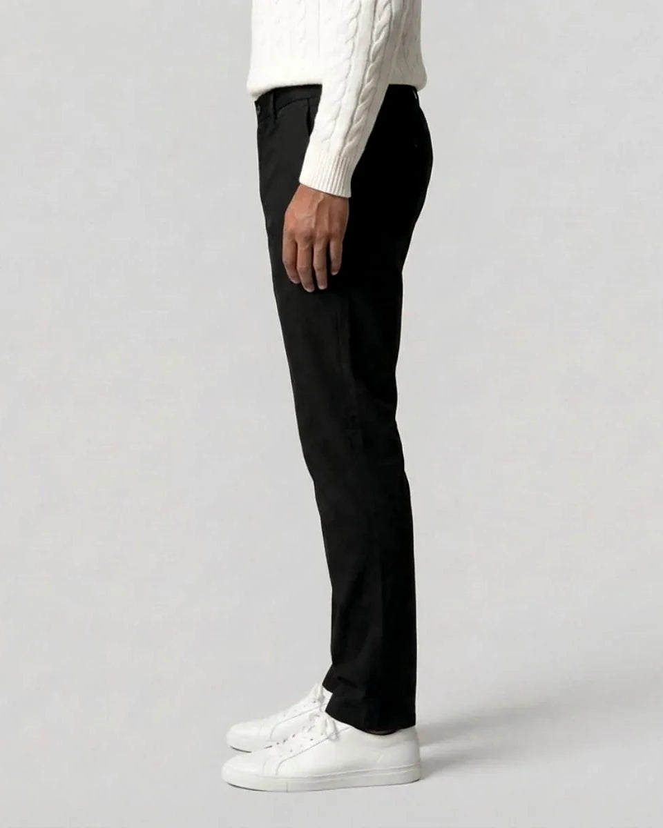 Men's Black Chino Trousers Regular Fit Straight Leg, Sizes XS–2XL – Valedrian — view 3