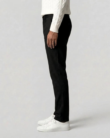 Men's Black Chino Trousers Regular Fit Straight Leg, Sizes XS–2XL – Valedrian — view 3