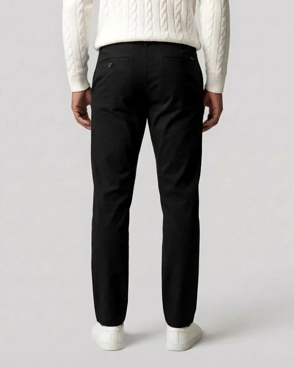 Men's Black Chino Trousers Regular Fit Straight Leg, Sizes XS–2XL – Valedrian — view 4