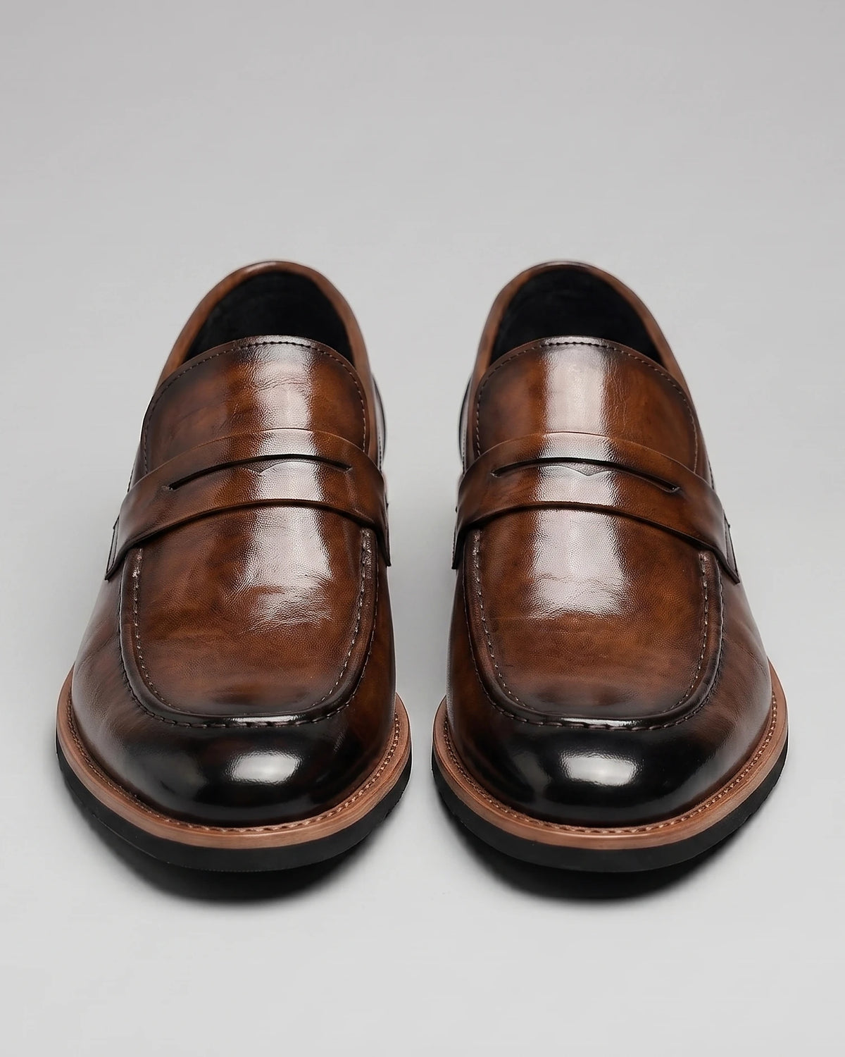 Men's Black Penny Loafers Rubber Sole Sizes 6–10 - Valedrian — view 10