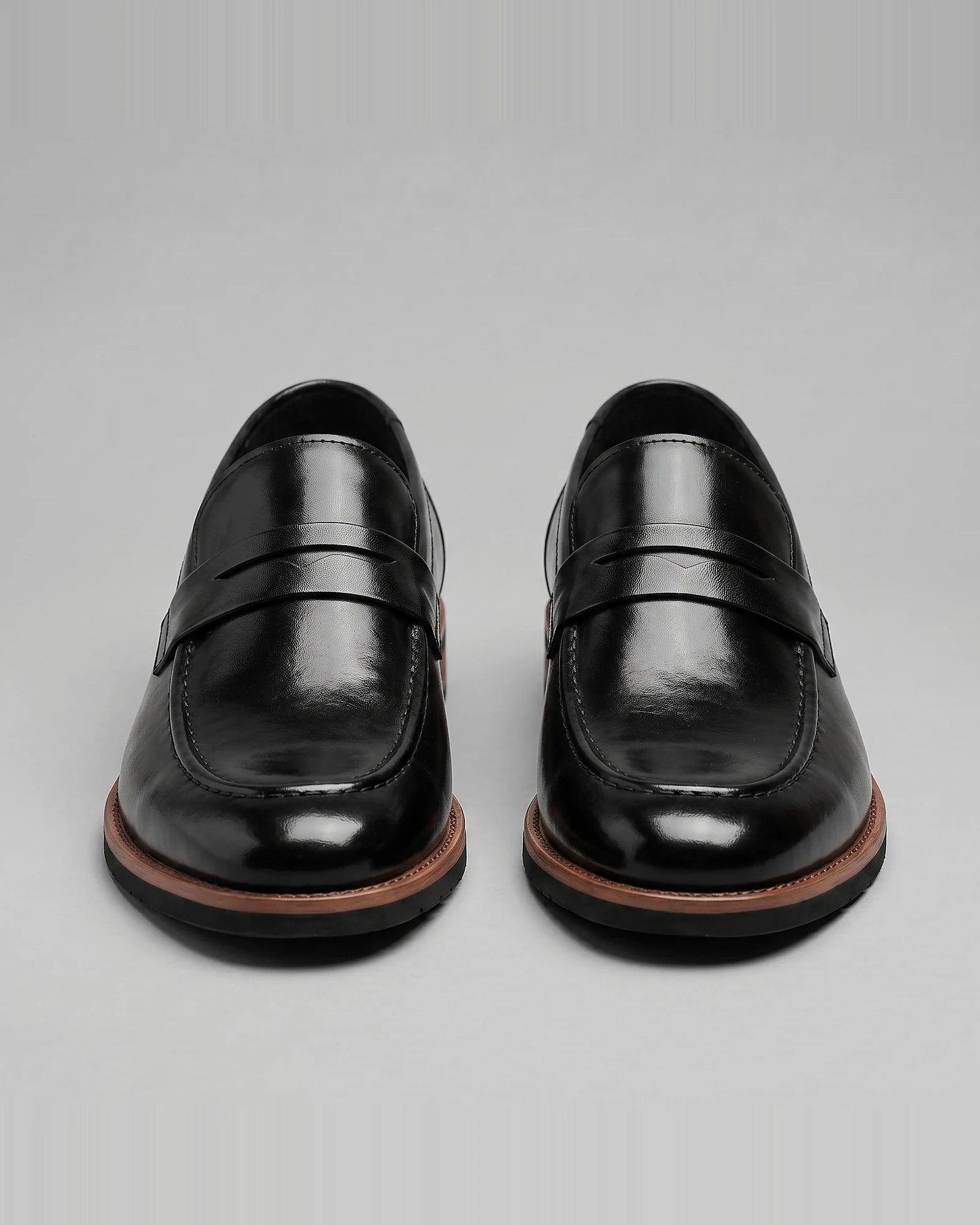 Men's Black Penny Loafers Rubber Sole Sizes 6–10 - Valedrian — view 4