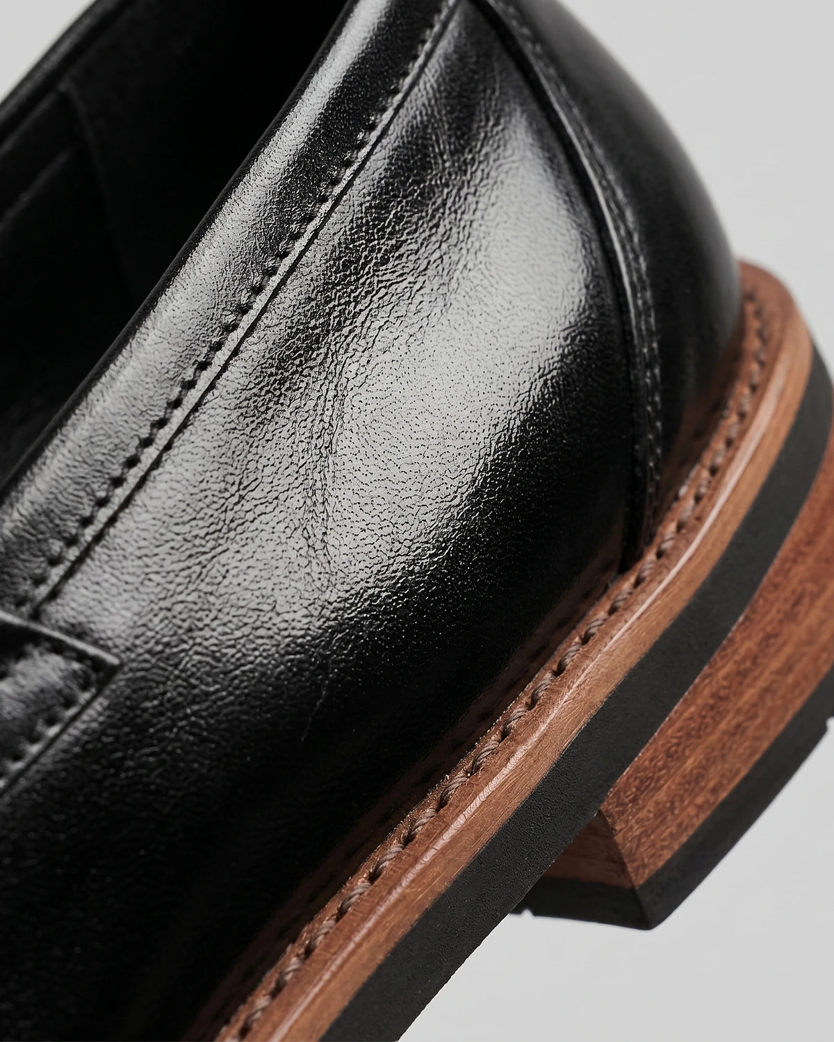Men's Black Penny Loafers Rubber Sole Sizes 6–10 - Valedrian — view 5