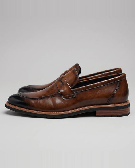 Men's Black Penny Loafers Rubber Sole Sizes 6–10 - Valedrian — view 7