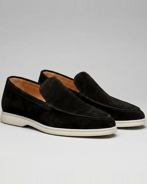 Men's Black Suede Loafers – Rubber Sole, UK 6–10 | Valedrian