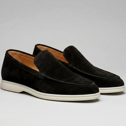 Men's Black Suede Loafers – Rubber Sole, UK 6–10 | Valedrian