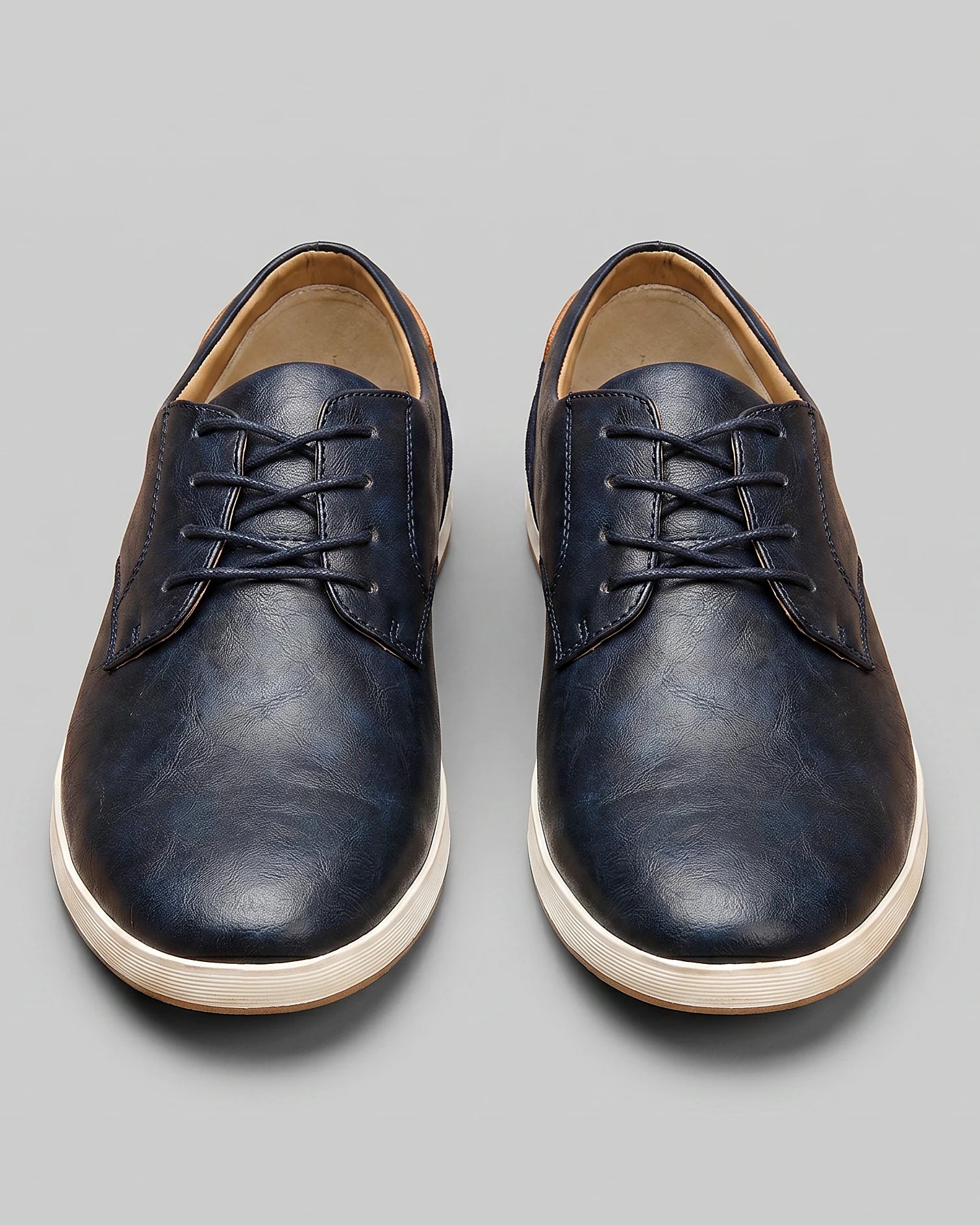 Men's Brown Leather Shoes Lace-Up Smart Casual Sneaker Style - Valedrian — view 10