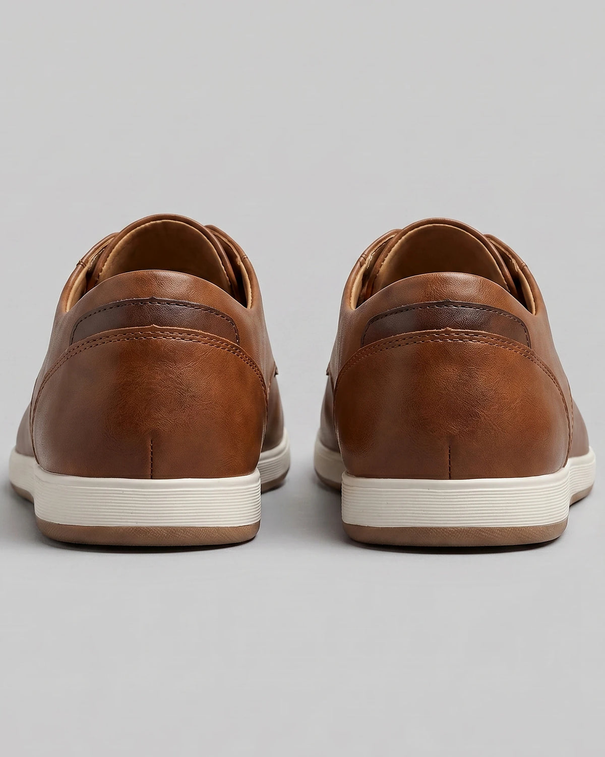 Men's Brown Leather Shoes Lace-Up Smart Casual Sneaker Style - Valedrian — view 13