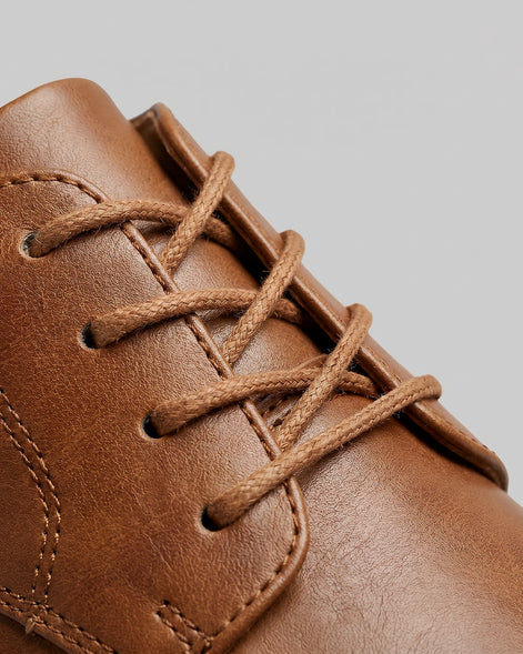 Men's Brown Leather Shoes Lace-Up Smart Casual Sneaker Style - Valedrian — view 14