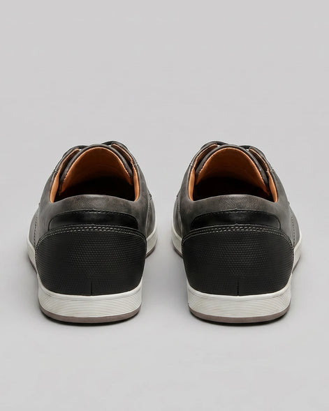 Men's Brown Leather Shoes Lace-Up Smart Casual Sneaker Style - Valedrian — view 18