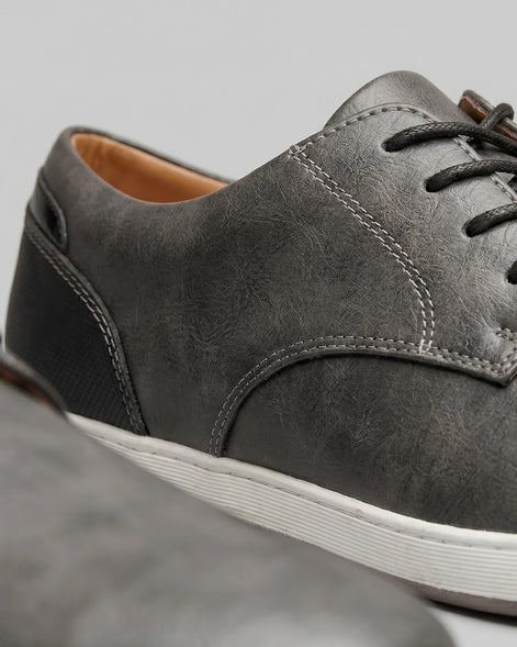 Men's Brown Leather Shoes Lace-Up Smart Casual Sneaker Style - Valedrian — view 19