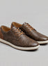 Men's Brown Leather Shoes Lace-Up Smart Casual Sneaker Style - Valedrian