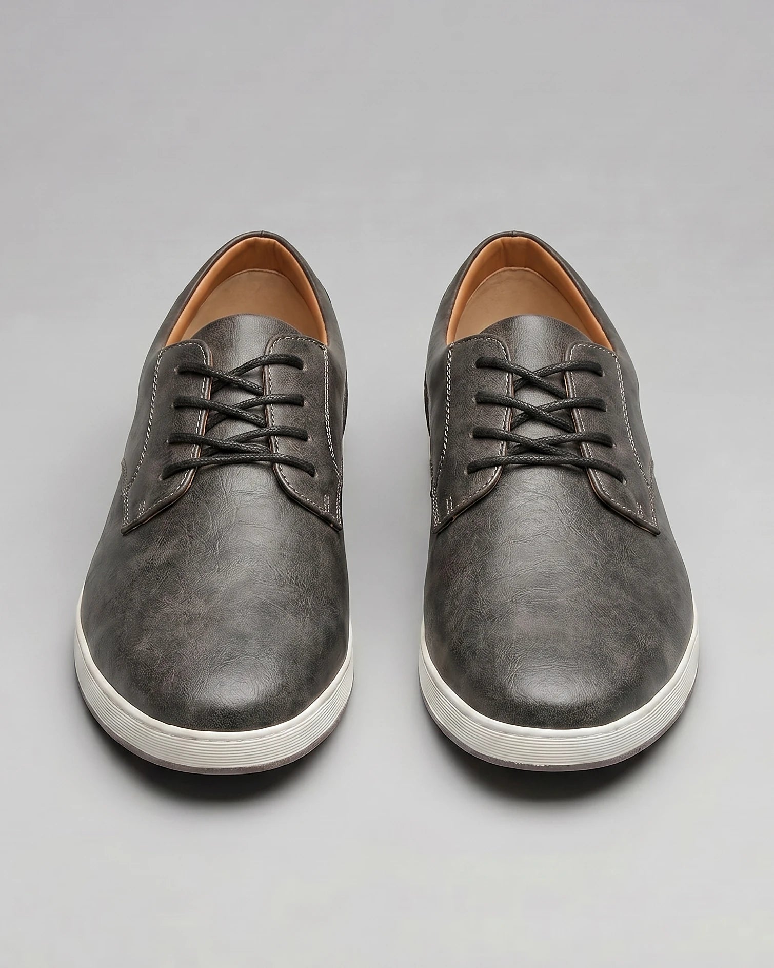 Men's Brown Leather Shoes Lace-Up Smart Casual Sneaker Style - Valedrian — view 20