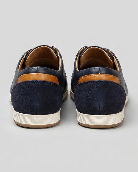 Men's Brown Leather Shoes Lace-Up Smart Casual Sneaker Style - Valedrian — view 8