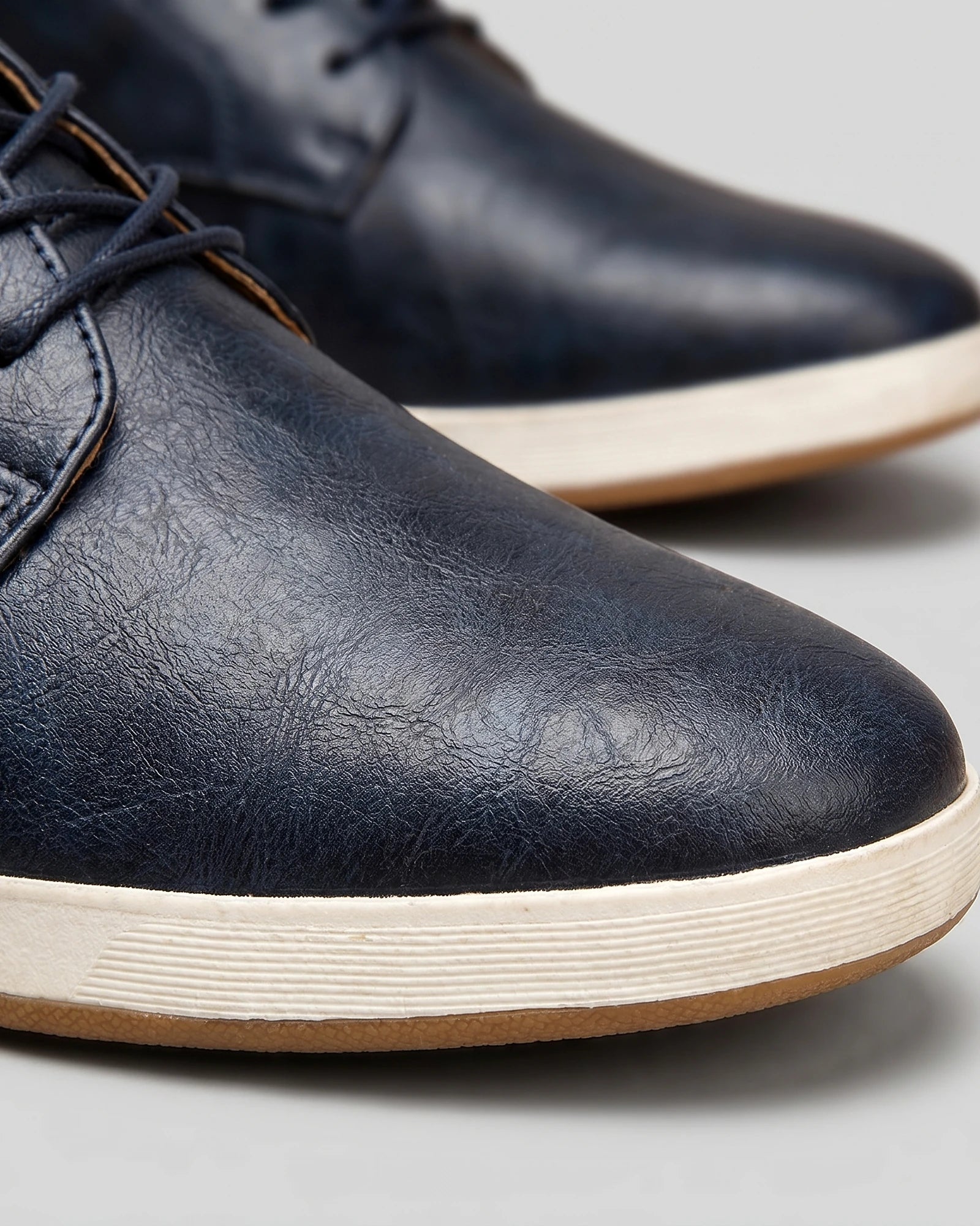 Men's Brown Leather Shoes Lace-Up Smart Casual Sneaker Style - Valedrian — view 9
