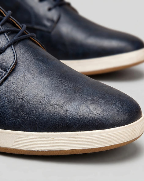Men's Brown Leather Shoes Lace-Up Smart Casual Sneaker Style - Valedrian — view 9