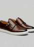 Men's Brown Loafers PU Leather Slip-On Shoes Sizes 5–12 - Valedrian