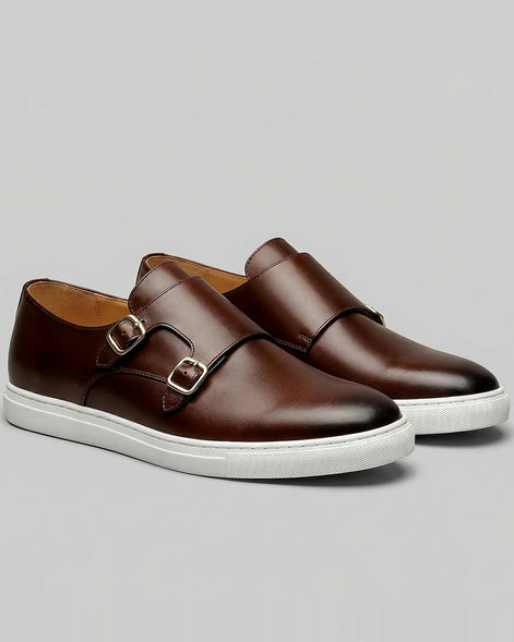Men's Brown Loafers PU Leather Slip-On Shoes Sizes 5–12 - Valedrian