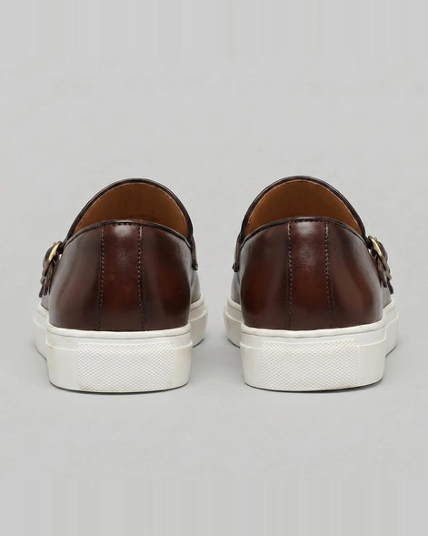 Men's Brown Loafers PU Leather Slip-On Shoes Sizes 5–12 - Valedrian — view 3