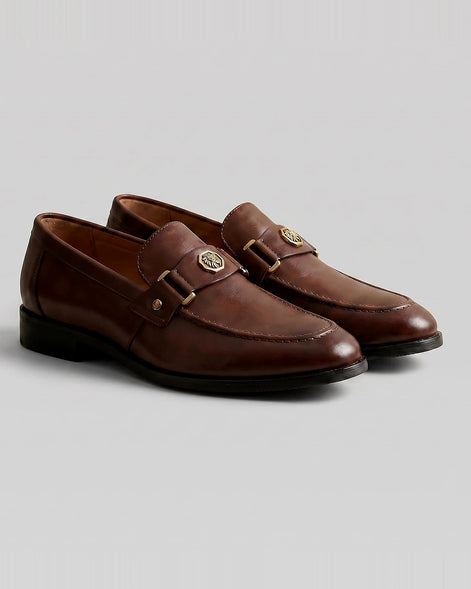 Men's Brown Oxford Dress Loafers Slip-On Formal Smart Sizes 6–9.5 – Valedrian