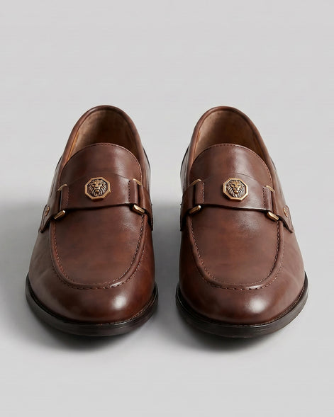 Men's Brown Oxford Dress Loafers Slip-On Formal Smart Sizes 6–9.5 – Valedrian — view 2
