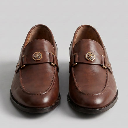 Men's Brown Oxford Dress Loafers Slip-On Formal Smart Sizes 6–9.5 – Valedrian — view 2