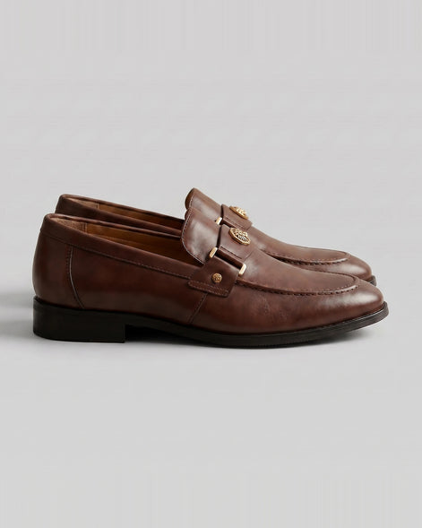 Men's Brown Oxford Dress Loafers Slip-On Formal Smart Sizes 6–9.5 – Valedrian — view 3