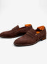 Men's Brown Penny Loafers Cowhide Upper Rubber Sole - Valedrian