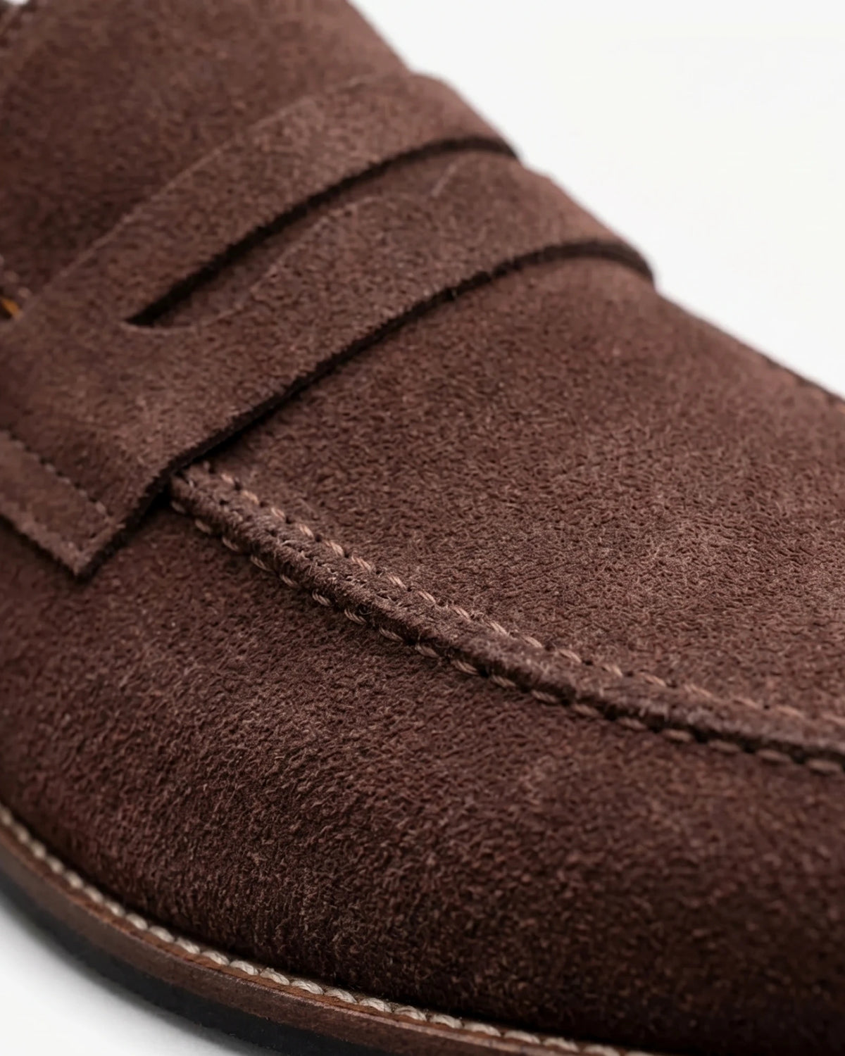 Men's Brown Penny Loafers Cowhide Upper Rubber Sole - Valedrian — view 2
