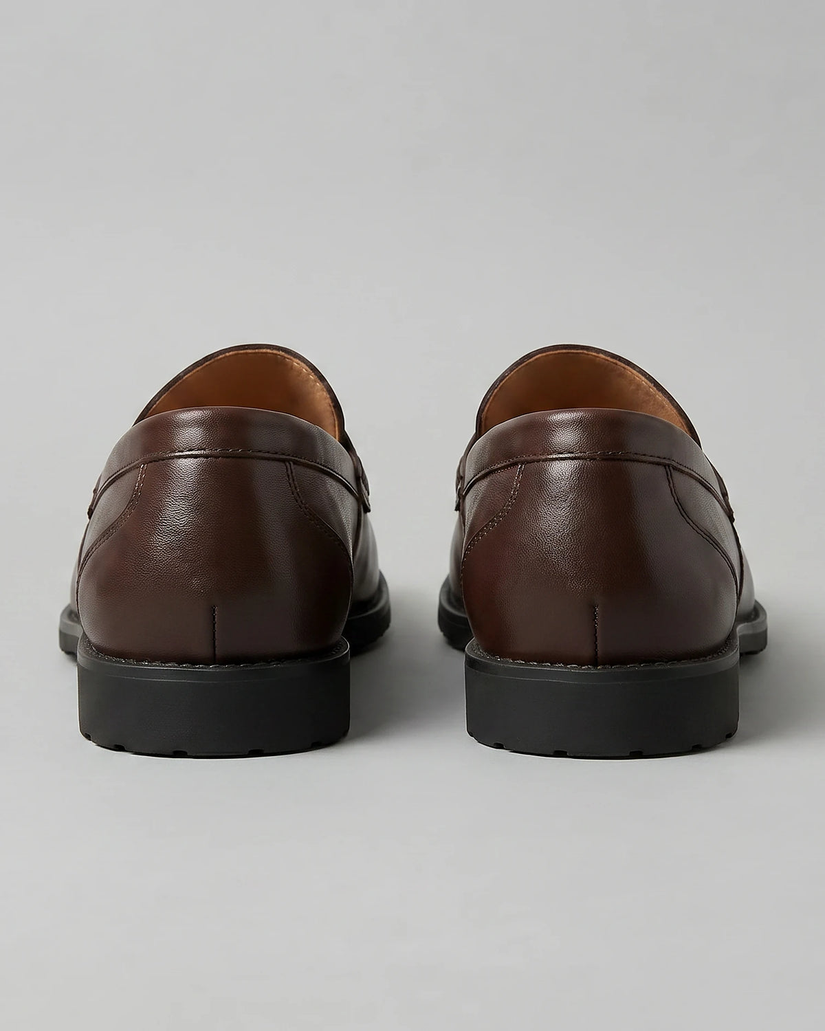 Men's Brown Penny Loafers PU Leather-Look Chunky Rubber Sole UK 5–13 – Valedrian — view 3