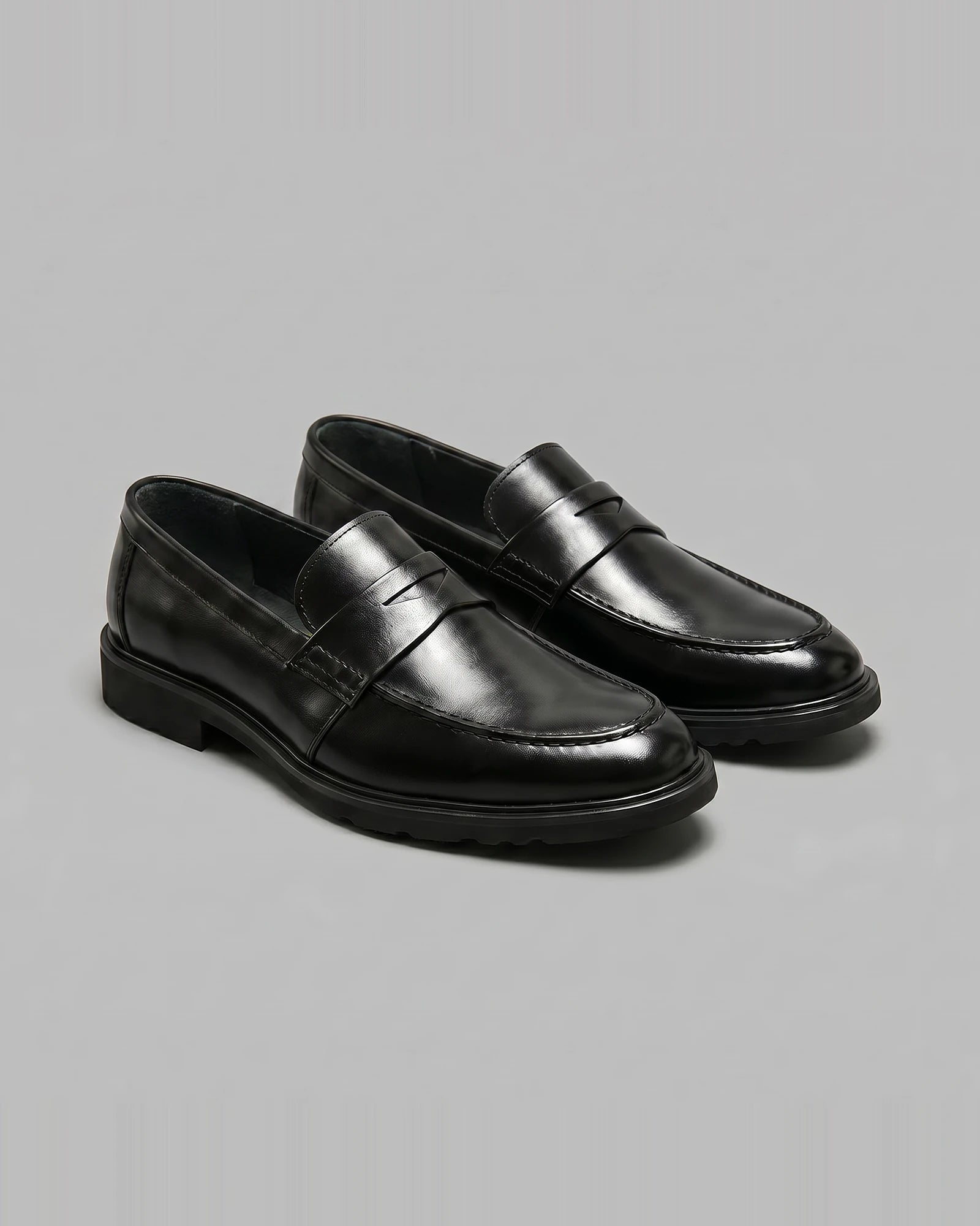Men's Brown Penny Loafers PU Leather-Look Chunky Rubber Sole UK 5–13 – Valedrian — view 6