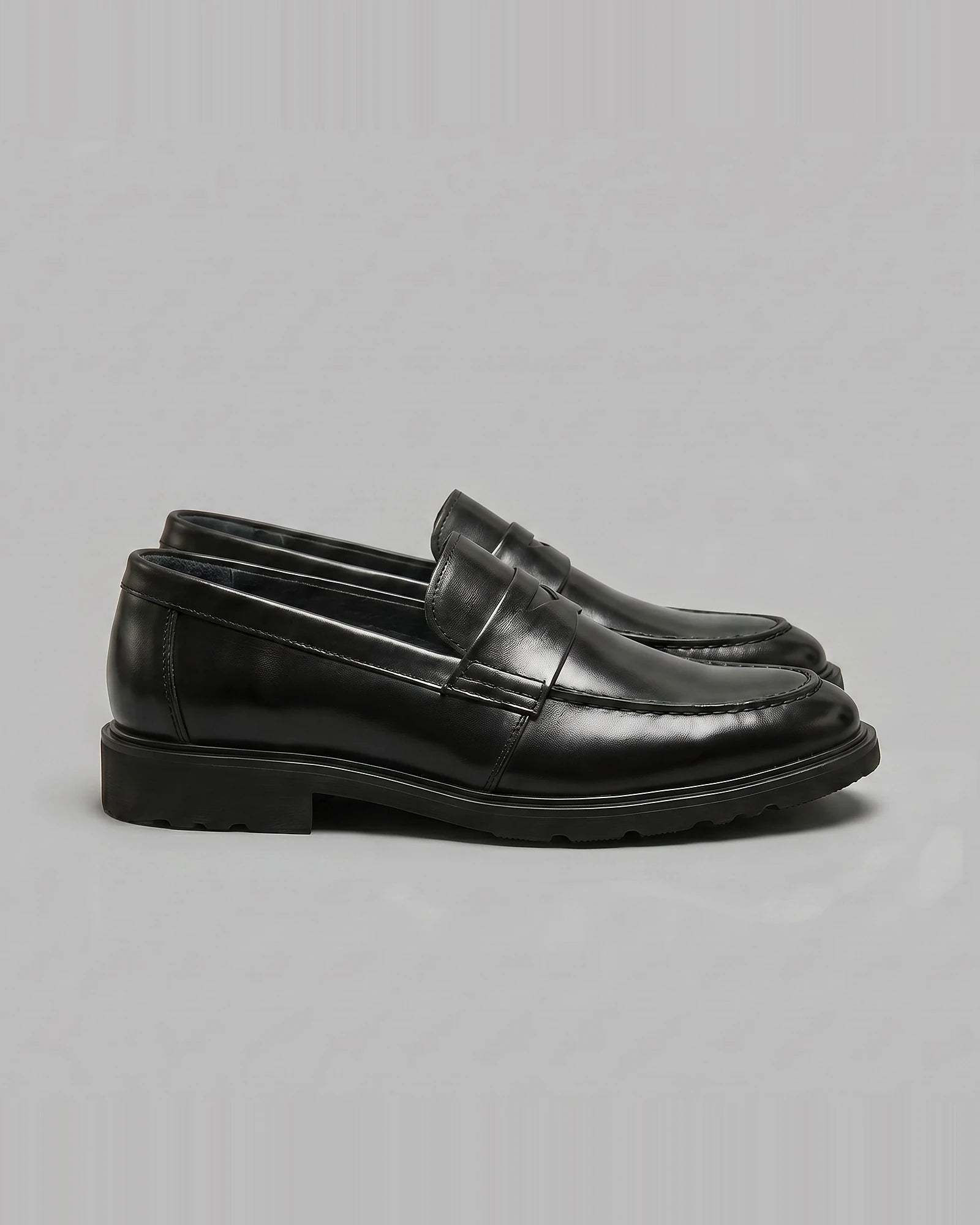 Men's Brown Penny Loafers PU Leather-Look Chunky Rubber Sole UK 5–13 – Valedrian — view 7
