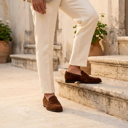 Men's Brown Penny Loafers Slip-On Shoes Sizes 5–9.5 – Valedrian