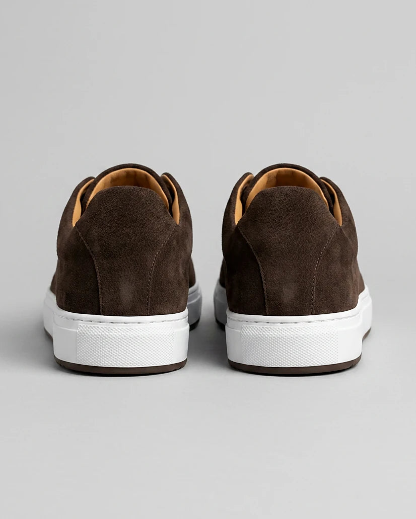 Men's Brown Suede Low-Top Sneakers Rubber Sole – Valedrian — view 3