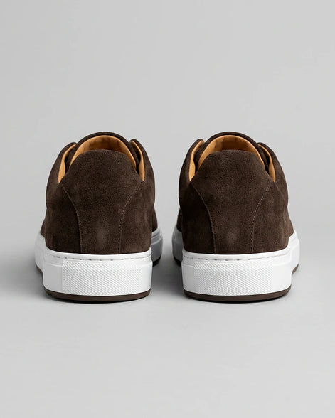 Men's Brown Suede Low-Top Sneakers Rubber Sole – Valedrian — view 3